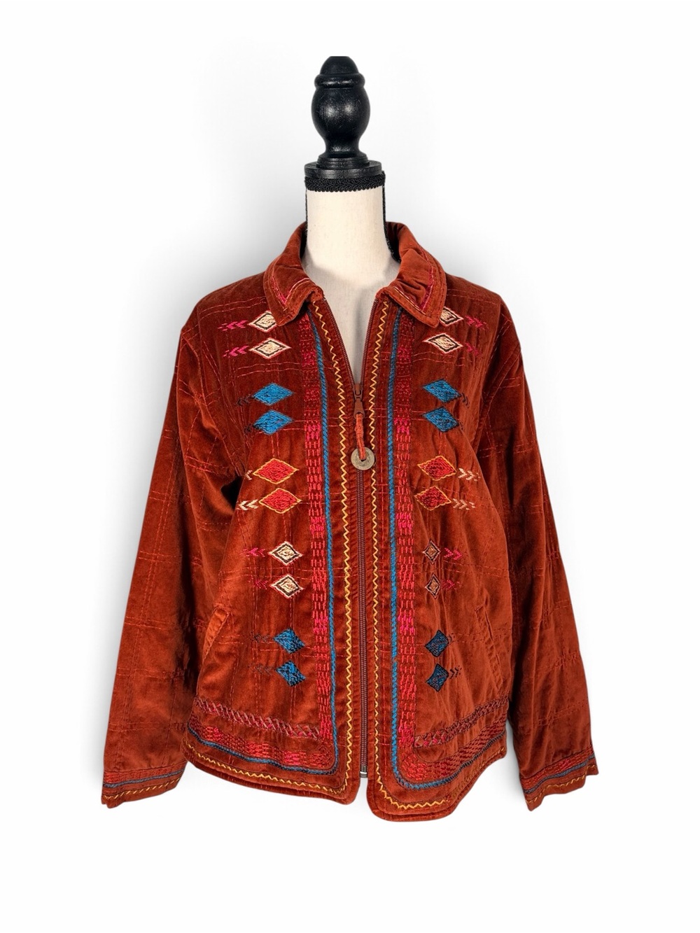Coldwater Creek Heavy 
Embroidered Southwestern Zip up Jacket NEW